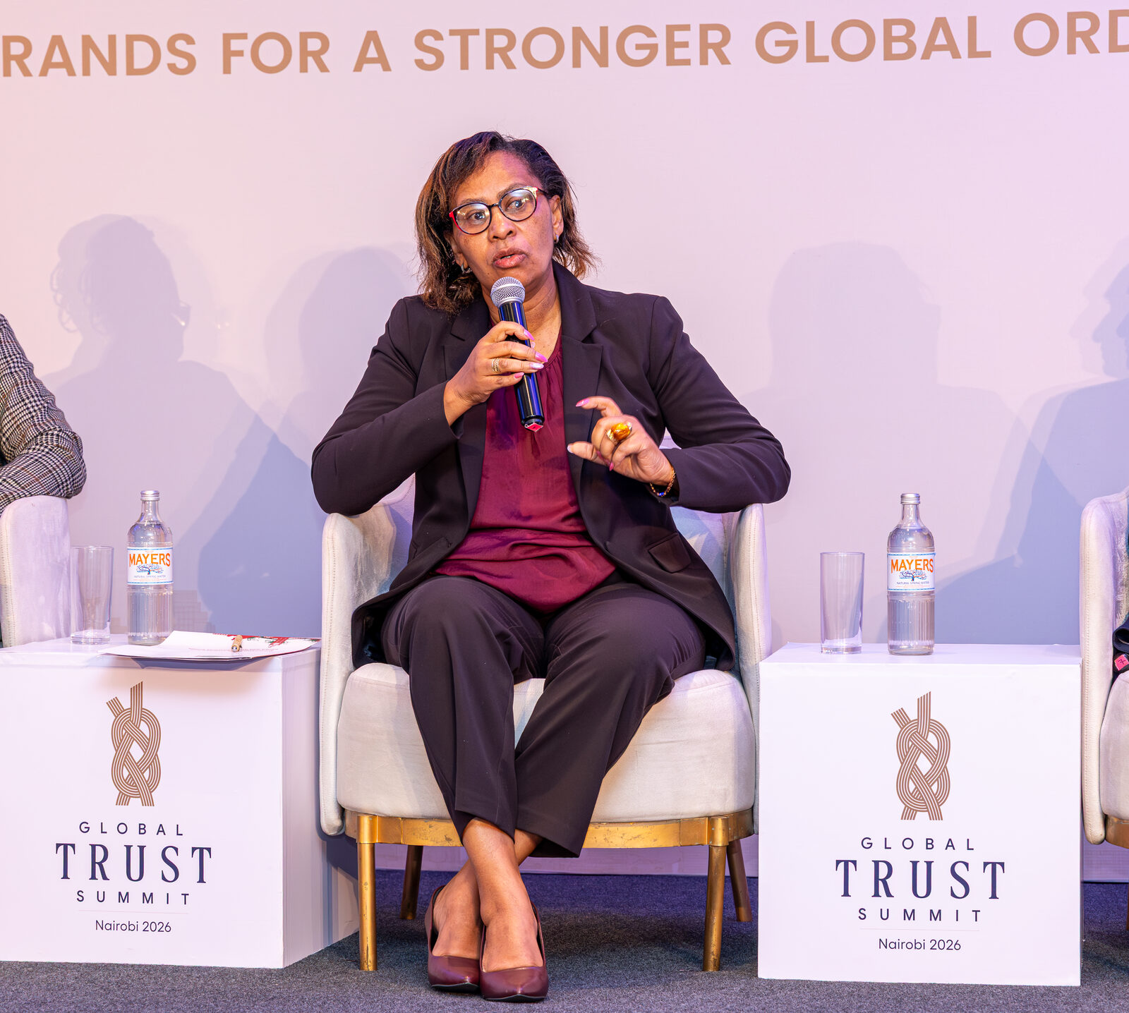 A speaker at the podium during the Global Trust Summit launch