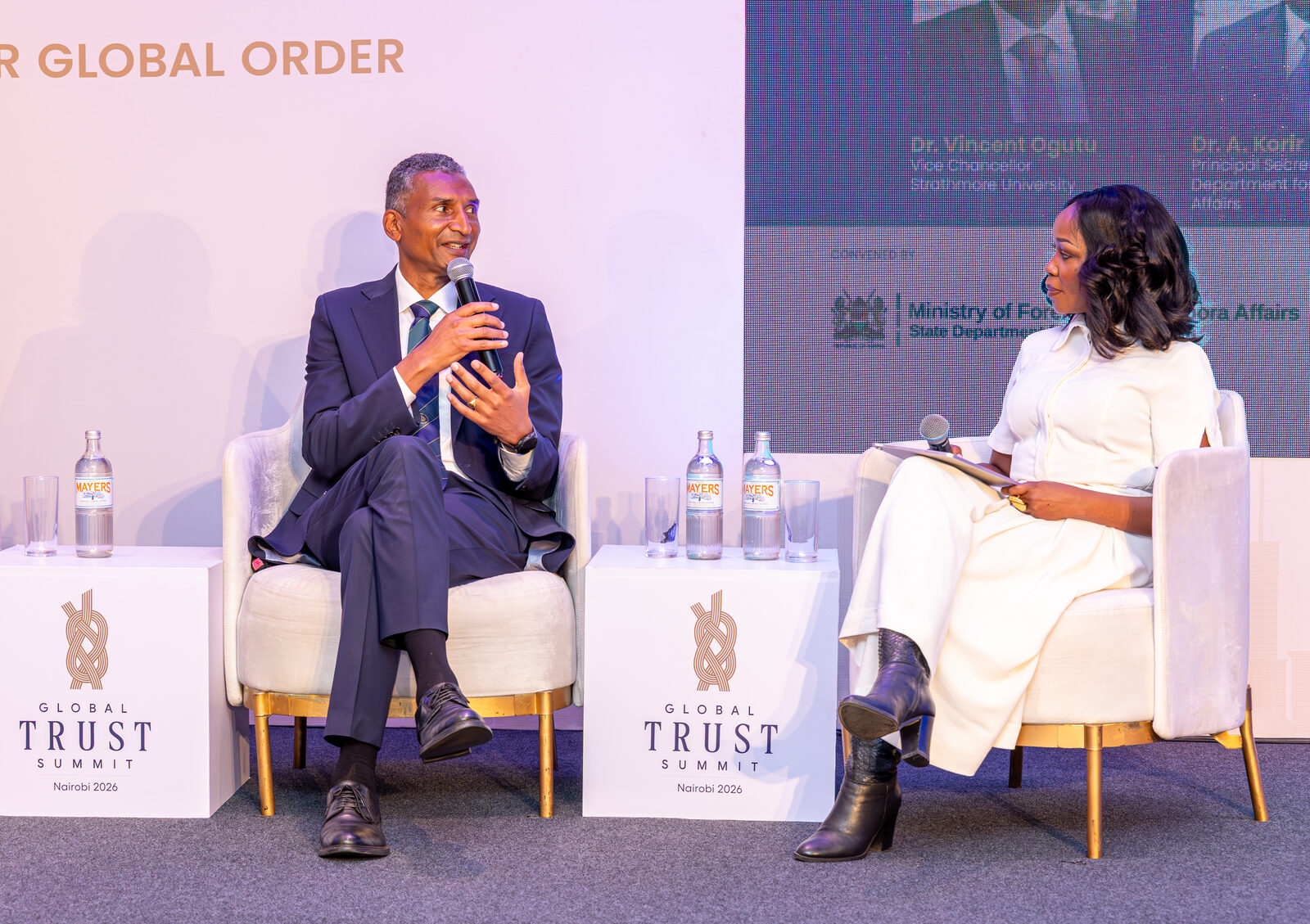 A moderated conversation on stage at the Global Trust Summit launch
