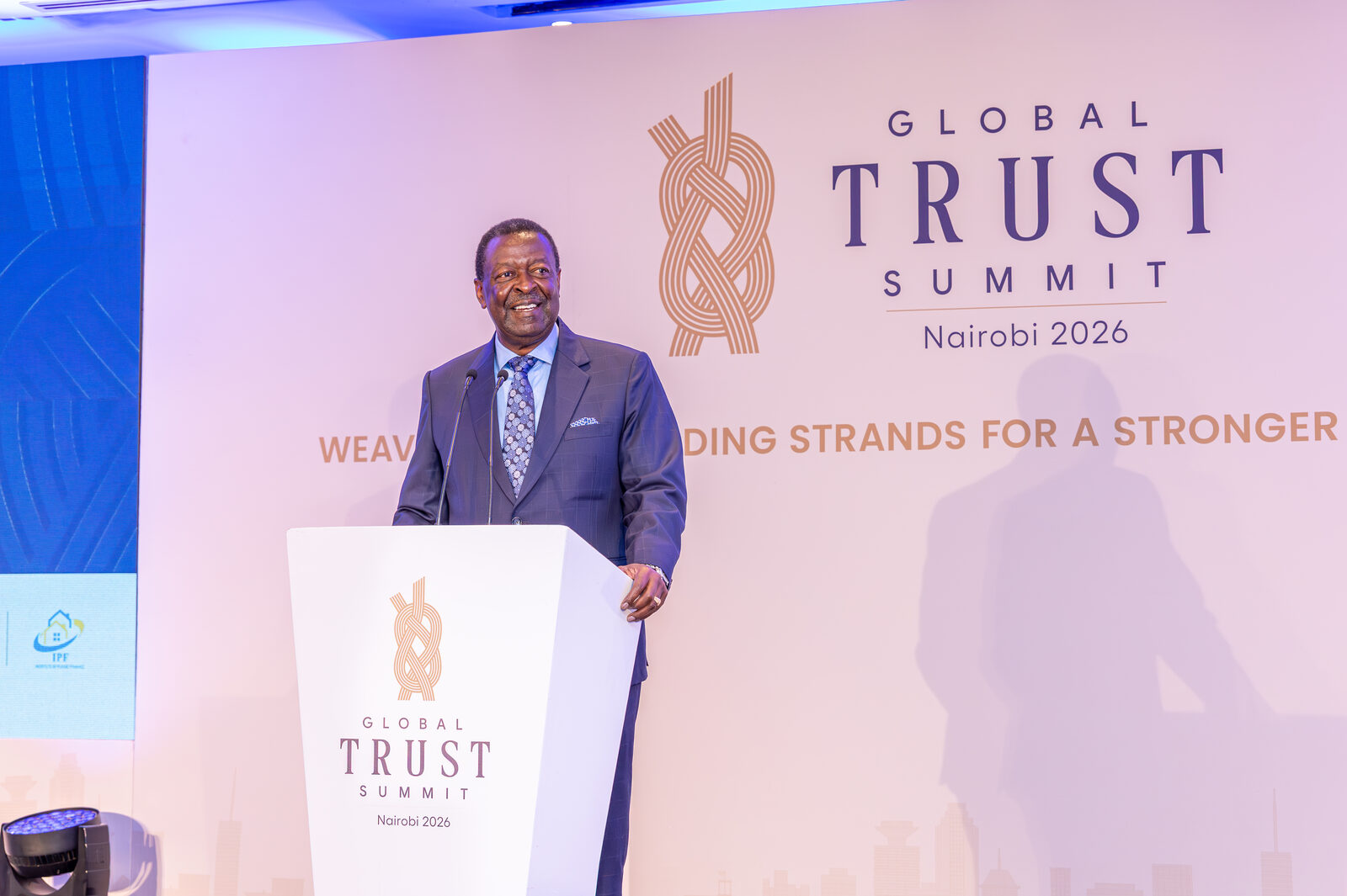 A keynote at the Global Trust Summit launch podium