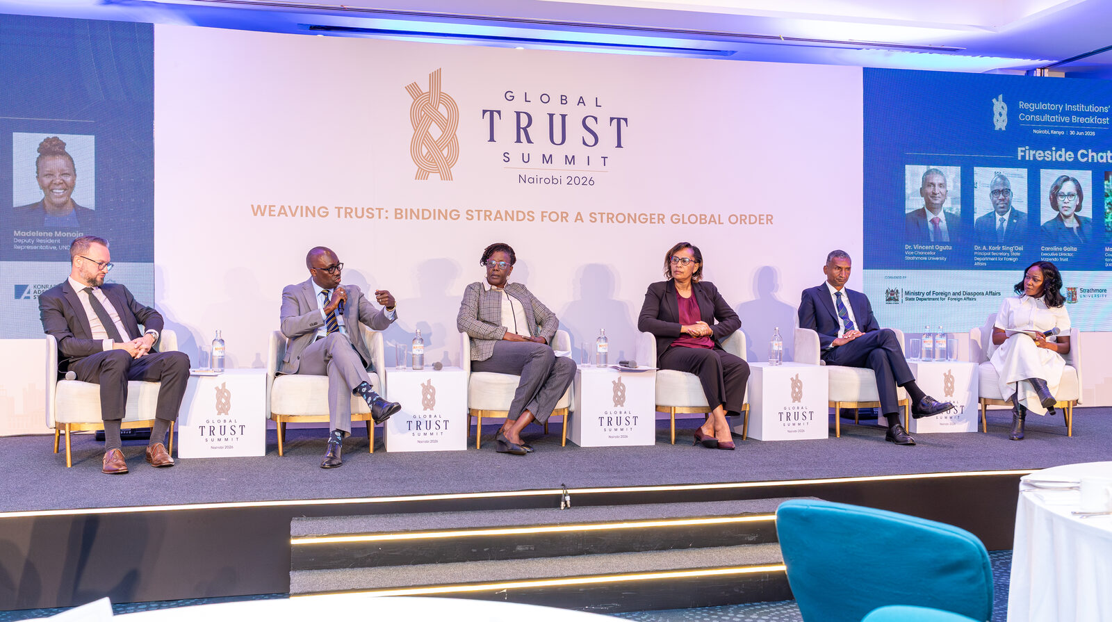 The full panel on stage at the Global Trust Summit launch